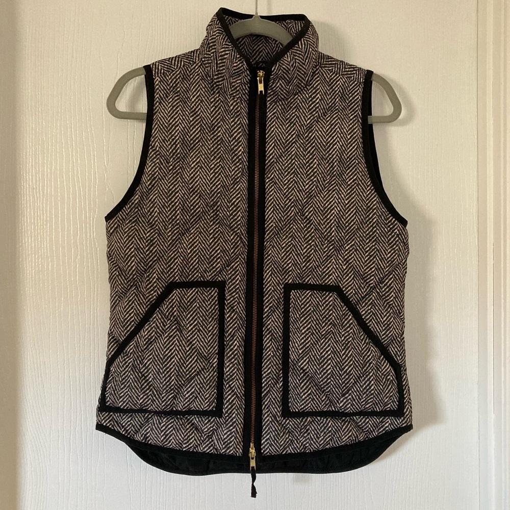 J. Crew | Herringbone down quilted vest.